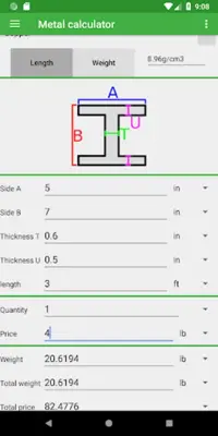 Metal calculator android App screenshot 7